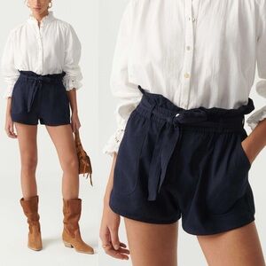 NWT BA&SH Mustang Shorts Navy Blue Womens Size XS Belted‎ Tie Waist Boho Night